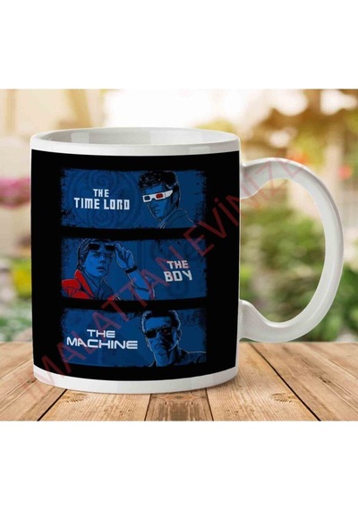 Time Traveller Club Doctor Who Back To The Future Terminator Iki Tarafı Baskılı Kupa Bardak Çok Renkli