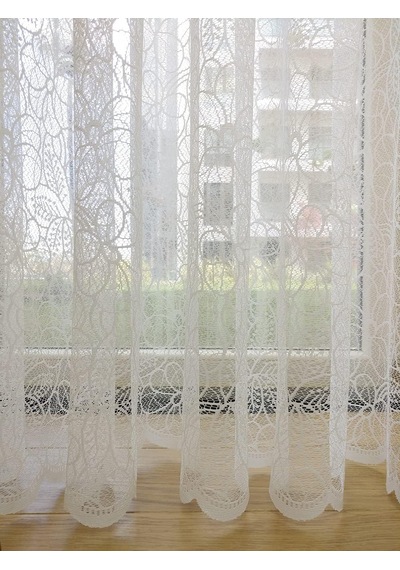 Özel Örme Dokulu Tül Perde, 100x250, Seyrek Pile, 1/2 Çok Renkli