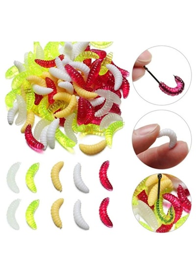 10 X 2.4 Cm 5 Farklı Renk Yumuşak Silikon Kurtçuk Olta Balık Yemi