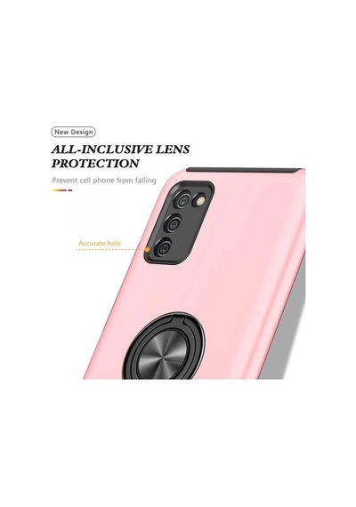 Samsung Galaxy A02s Kılıf Elit Yüzüklü Kapak - Pembe