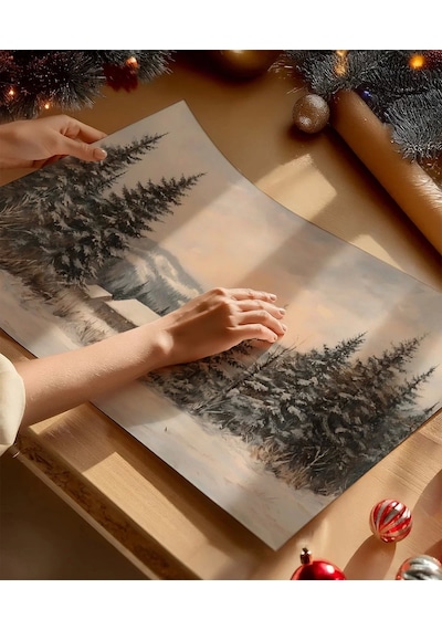 Çerçevesiz Poster Çamlar Arasında Sessiz Bir Köşe