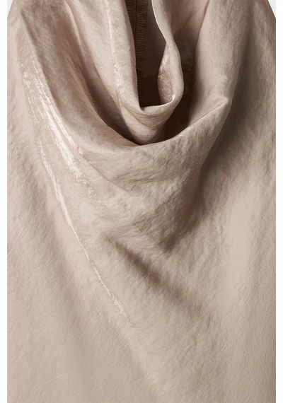 Sateen Aura Degaje Yaka Bluz Bej