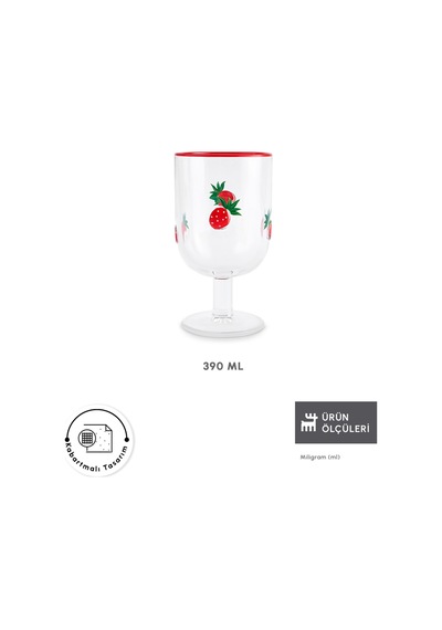 Karaca Strawberry Kadeh 390 ml Kırmızı