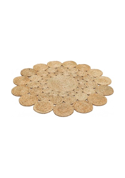 Eko Halı Solo Ca-111 Natural Xw Yuvarlak veya Oval El Dokuma Naturel Jüt Hasır Halı - 150X150