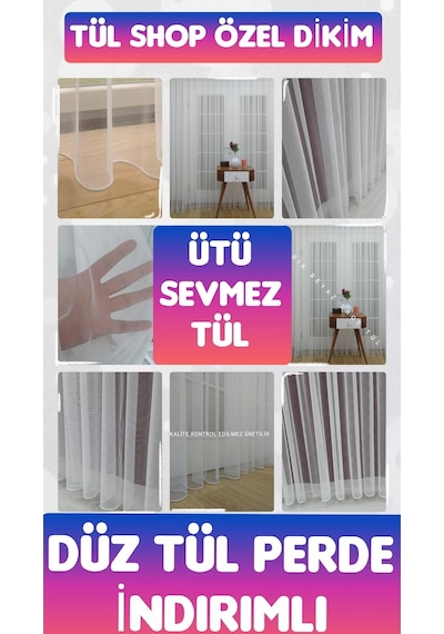 Düz Sade Tül Perde Genç Ve Çocuk Odaları Için Petek Dokulu Tül. (382032926)