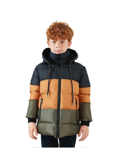 Lela Içi Peluş Astarlı Çıkarılabilir Kapüşonlu Şişme Erkek Çocuk Mont 57611967 Lacivert-Taba-Haki