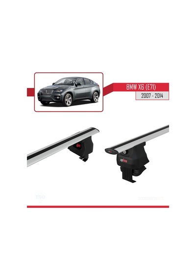 Bmw X6 E71 2007-2014 Arası İle Uyumlu Ace-4 Ara Atkı Tavan Barı Gri