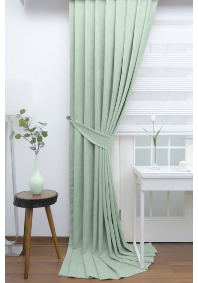 Evdepo Home Deniz Soft Pileli Fon Perde Mint
