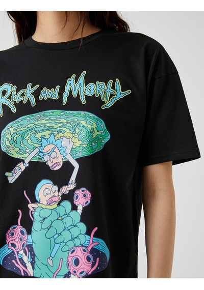 Koton Rick And Morty Lisanslı Baskılı Tişört Siyah 2sal10182ık