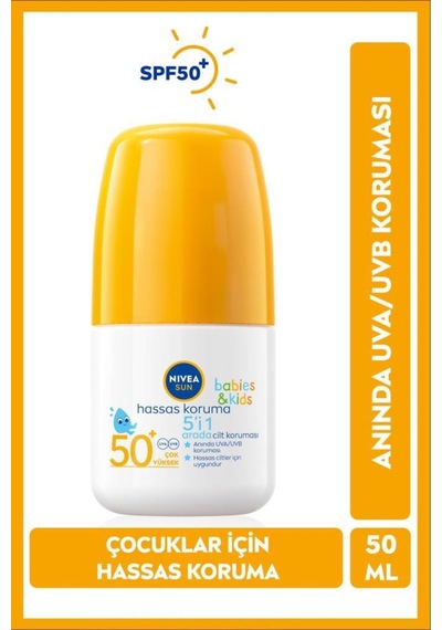 Sun Spf 50+ Bebek Ve Çocuk İçin Hassas Koruma Güneş Koruyucu Roll-on 50ml,suya Dayanıklı,hassas Cilt