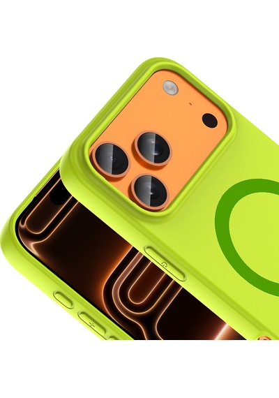 Maks Technology iPhone Uyumlu 17 Pro Max Kılıf M-safe Şarj Özellikli Mkst Aris Silikon Kapak - Krem