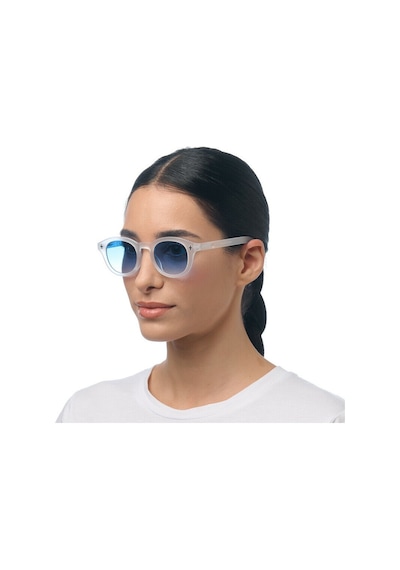 Okkia Milano Unisex Güneş Gözlüğü Transparan Beyaz / Lens: Mavi Gradyan Beyaz