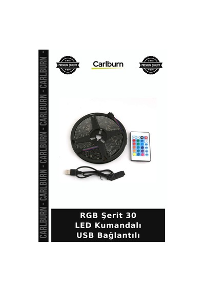 Rgb Şerit 30 Led Kumandalı Usb Bağlantılı Esnek Aydınlatma Ambiyans Lambası Renkli Işık