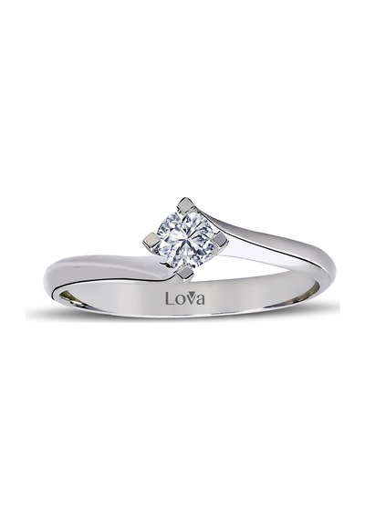 Lova E Renk 0,20 Karat Pırlanta Tektaş Yüzük - IDL Sertifikalı - 1030095