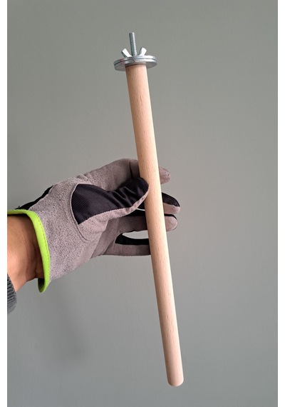 Vixpet Doğal Ahşap Papağan Tünek & Pedikür Kumlu Tünek – Ayak Bakımı ve Tüneme İçin | 35 cm - 18 mm