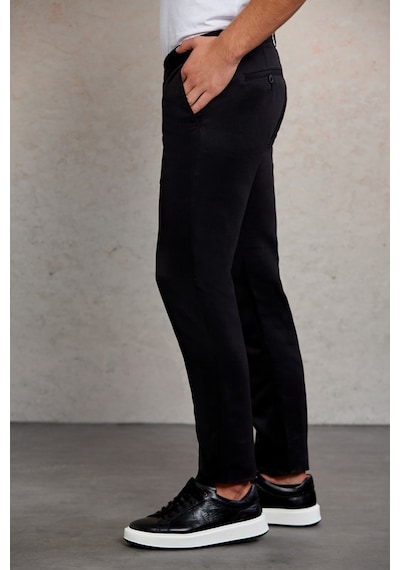 Hatemoğlu Siyah D. Slim Fit Desenli Yandan Cep Kanvas Pantolon Siyah Hatemoğlu Siyah D. Slim Fit Desenli Yandan Cep Kanvas Pantolon Siyah