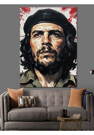 Che Guevara Portre Sanat Dekoratif Kanvas - Mdf Ahşap Tablo