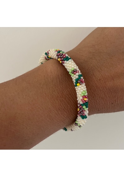 Chichibeads Günlük Şıklık El Yapımı Kolye Bileklik Set Beyaz - Yeşil