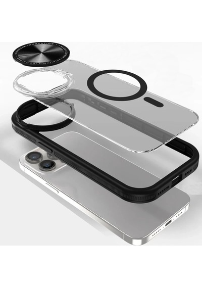 Apple iPhone Uyumlu  11 Uyumlu Kılıf Teleskop Lens Magsafe Silikon Kapak - Siyah