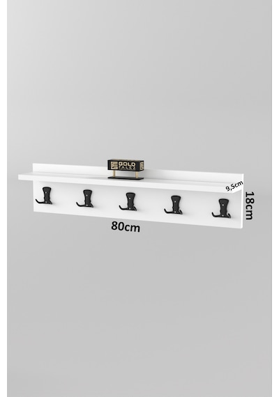 Askılık Duvar Elbise Askılığı Portmanto 80 Cm Beyaz Düz Beyaz