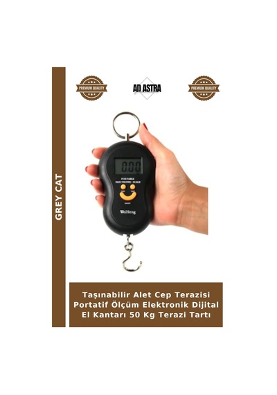 Taşınabilir Alet Cep Terazisi Portatif Ölçüm Elektronik Dijital El Kantarı 50 Kg Terazi Tartı