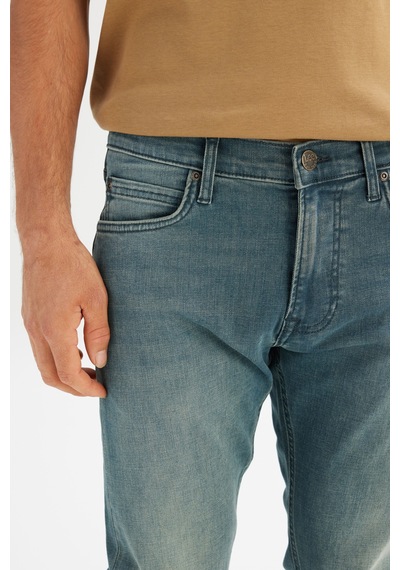 Lee Pamuklu Slim Fit Dar Kesim Cepli Esnek Jean Denim Kot Pantolon Gri