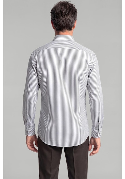 Bisse Modern Fit Paşa Yaka Saten Pamuk Gri Erkek Gömlek Gmczg0822300220 D55