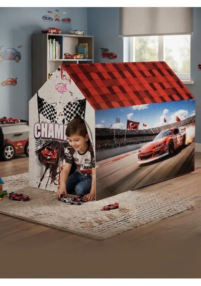 Şampiyon Arabalar Çocuk Oyun Çadırı 100 X 100 Cm Ev Ve Bahçe İçin Eğlenceli Oyun Evi Çok Renkli