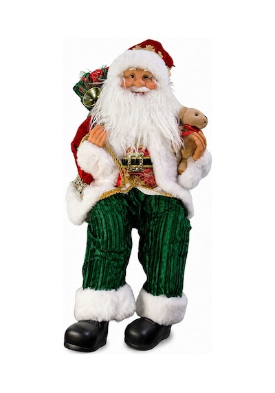Yılbaşı Noel Baba Ayakları Sallanan Oturan 55 Cm