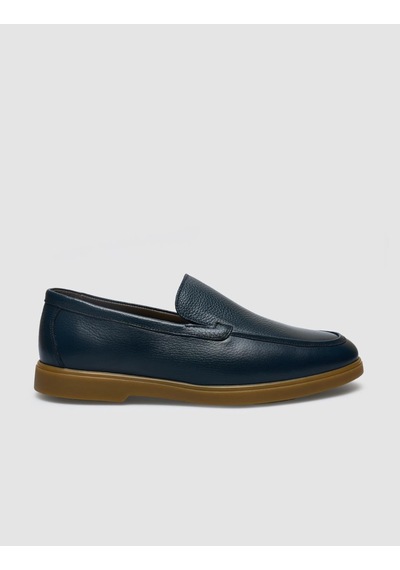 %100 Hakiki Deri Lacivert Erkek Loafer Lacivert
