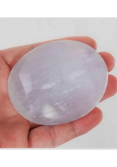 Beyaz Selenit Masaj Terapi Taşı - Oval