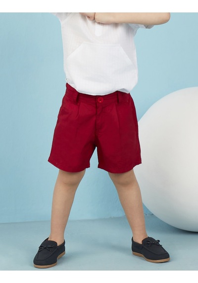 Denokids Ollie&Olla V Cepli Kırmızı Gabardin Erkek Çocuk Şort Çok Renkli