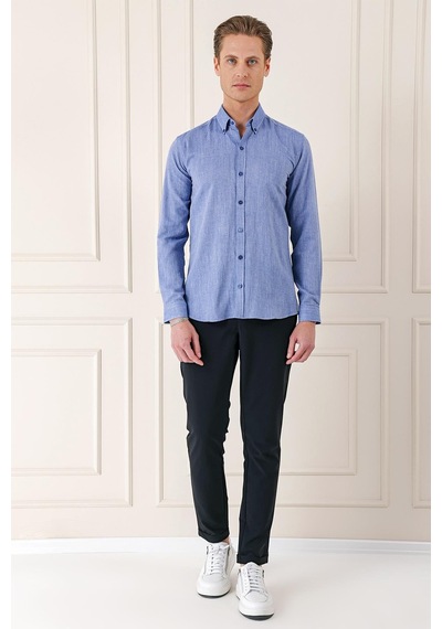Efor Slim Fit Düğmeli Yaka %100 Pamuk Klasik Koyu Mavi Gömlek Gk 723 Mavi Efor Slim Fit Düğmeli Yaka %100 Pamuk Klasik Koyu Mavi Gömlek Gk 723 Mavi