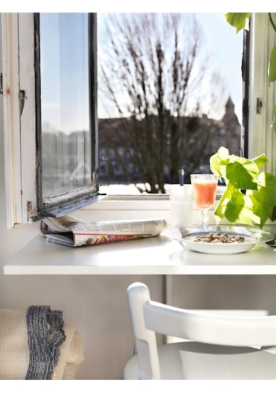 Ikea Beyaz Geniş Yemek Masası - Duvara Monte Masa