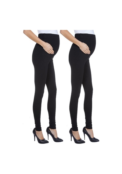 Luvmabelly Myra8001 8009 Beli Ayarlanabilir Hamile Tayt Seti-siyah - Siyah