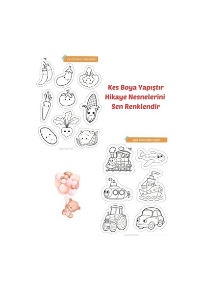 Kes Boya Yapıştır Hikayeyi Sen Renklendir - Tak - Kes Yapıştır Etkinlik Kitabı