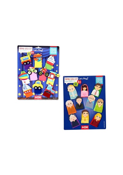 2 Set 20 Parça Tox Taşıtlar ve Aile Bireyleri Parmak Kukla T751