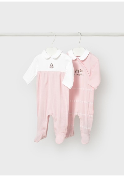 Mayoral Yenidoğan Kız Bebek İkili Tulum Set Pembe Pembe