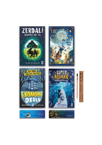 İlk Genç Timaş Hiç Fena Değil - Zerdali - Süper Başkan - Ekonomi Okulu Set 4 Kitap