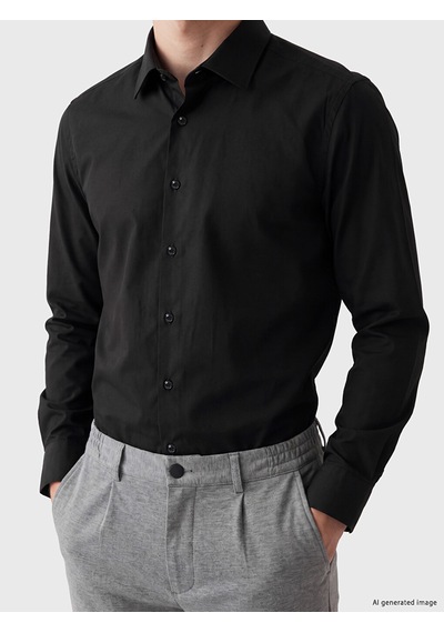 Lcw Busıness Siyah Slim Fit Gabardin Erkek Gömlek