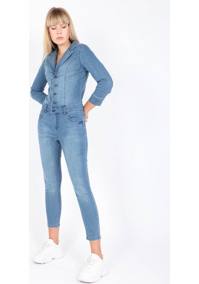 Kadın Mavi Jean Tulum Pantolon
