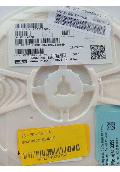 Gcm1885g1h820ja16d 603 82pf 50v 500 Adet