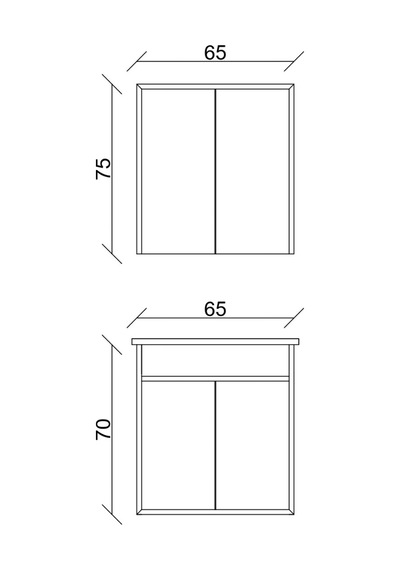 Sözcan Mobilya Dicle Tk. Asma Alt + Üst + Lavabo Antrasit 65 CM