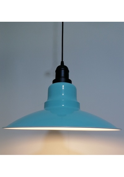 Riolight Retro Turkuaz Içi Beyaz Tekli Metal Sarkıt Çap: 37Cm (538288927)
