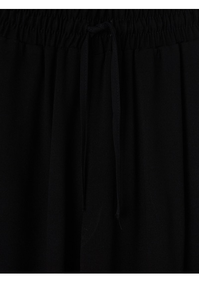 Lcw Everyday Siyah Beli Lastikli Geniş Paça Kadın Pantolon