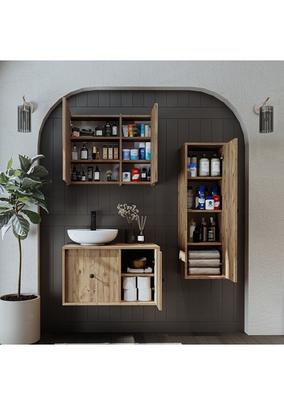 Lavabolu Mdf 75 Cm Çekmeceli Gusto Banyo Dolabı + Aynalı Dlp Atl Atlantik Çam Lavabolu Mdf 75 Cm Çekmeceli Gusto Banyo Dolabı + Aynalı Dlp Atl Atlantik Çam