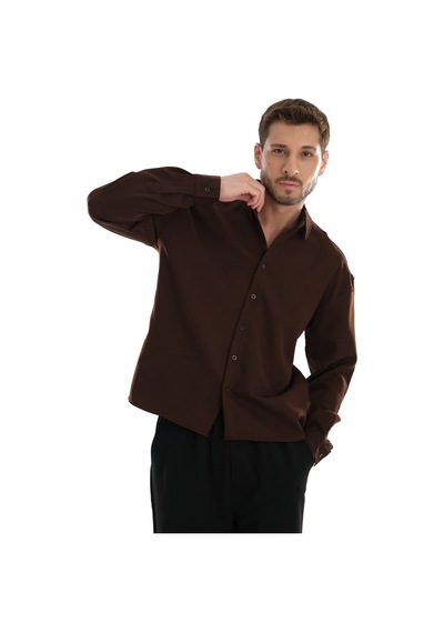 Redline Base Oversize Yumuşak Teri Emen Kolay Ütü Nefes Alan Erkek Gömlek Kahverengi Redline Base Oversize Yumuşak Teri Emen Kolay Ütü Nefes Alan Erkek Gömlek Kahverengi