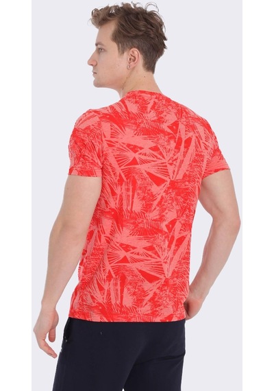 Maraton Sportswear Regular Erkek Bisiklet Yaka Kısa Kol Beach Kırmızı T-Shirt 20927-Kırmızı