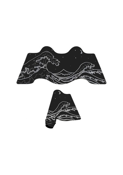 Gamer Mouse Pad 90x40 Mouse Pad Xxl Büyük Oyuncu Kanagawa Mousepad Black Kanagawa, 90x40 Cm 3mm Kalınlık