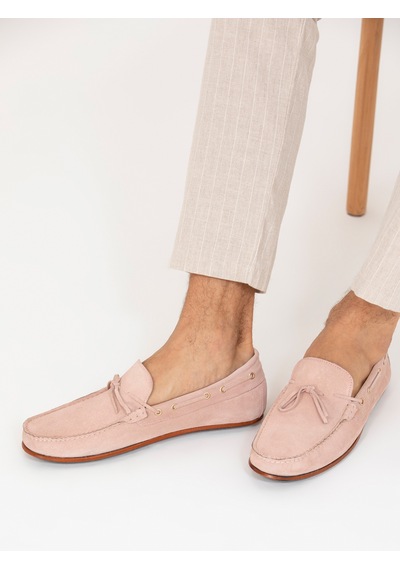Cacharel Pudra Kösele Taban %100 Deri Loafer Ayakkabı Pembe